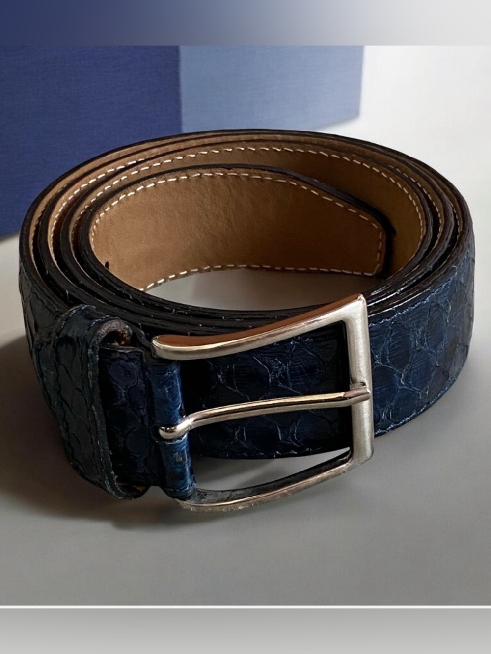 Made in Italy genuine snakeskin leather belt